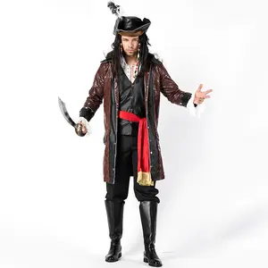 2023 Factory Halloween Pirate Costumes Wholesale Cosplay Halloween Party Men Women Pirate Costume