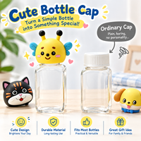 Bouchon de bouteille en silicone en forme d'animal, qualité alimentaire, panda, chat, pour pot, couvercle de bouteille pour compléments alimentaires pour enfants, directement de l'usine