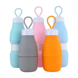 Reusable Collapsible Foldable Lightweight Leak-proof Flexible Sports Camping Canteen Silicone Water Bottle For Travel Gym