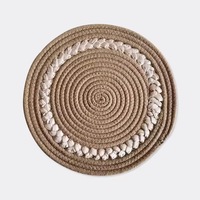 Sets de table ronds tressés en corde de coton et en feuilles de maïs, résistants à la chaleur et antidérapants, pour la décoration de la salle à manger et de la cuisine