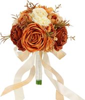 Karangan Bunga Pernikahan Pengantin Pengiring Pengantin 8.5 Inci Bunga Mawar Sutra Plastik Putih Gading Karangan Bunga Pengantin Dekorasi Pernikahan