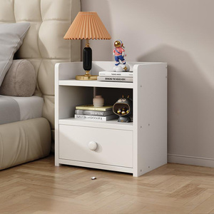 Mesa de <span class=keywords><strong>Noche</strong></span> Moderna para Adultos y Niños, Mesita de <span class=keywords><strong>Noche</strong></span> Pequeña con Cajón Blanco para Dormitorio - Product Image 3