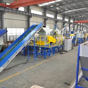 PET bottle crushing washing drying pelletizing granulating recycling production line