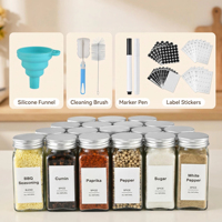 Bocaux en verre carrés vides pour assaisonnements, qualité alimentaire, mini 4oz 120ml, avec bouchons en aluminium