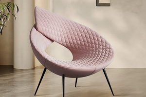 Fauteuil en tissu de lin de luxe, chaise de loisirs contemporaine rembourrée avec structure en acier inoxydable pour la maison et l'hôtel - Product Image 3