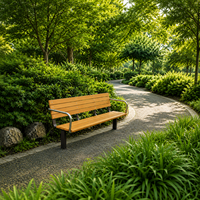 Banc de jardin en acier inoxydable avec dossier, durable et résistant à l'eau, 2 places, pour les espaces communautaires et les cours