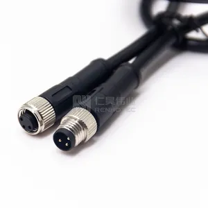 M8 Wire Extension Connector 3pin Male to Female Cable Connector Standard