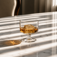 Vente directe fabricant : Verre à pied haut pour thé aux fruits, café, boissons froides, eau, et bol à dessert pour crème glacée