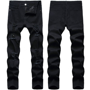 Nuevos Pantalones Vaqueros Negros Teñidos para Hombre, Suaves, Transpirables, Casuales, de Pierna Recta y Ajustados - Product Image 1