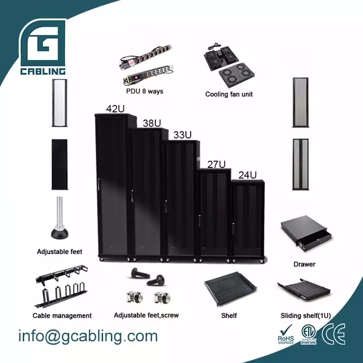 Gcabling 42U 37U 32U 19 дюймов обезжиривание травления 6u 12u дома данных стеллаж для выставки товаров