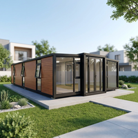 Villa de luxe préfabriquée, maison conteneur extensible préfabriquée, 4 chambres, maison mobile portable, mini-maison, appartement modulaire résistant au vent