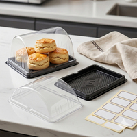Boîte d'emballage jetable transparente en PET de qualité alimentaire pour gâteaux roulés, mousses, pains et pâtisseries de boulangerie