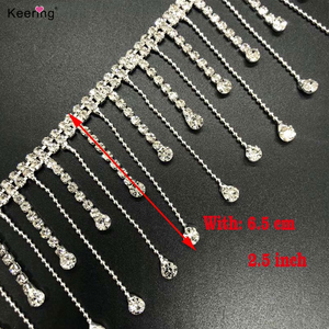 Keering cristallo tremolante nappa strass stile frangia trim cucire su abbigliamento stivali da sposa abbigliamento decorazione WNLC-138 - Product Image 2