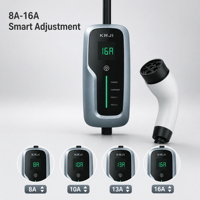 Chargeur de véhicule électrique portable de haute qualité en argent, mode 2 avec connecteur de type 2, câble de charge EVSE 16A pour usage domestique