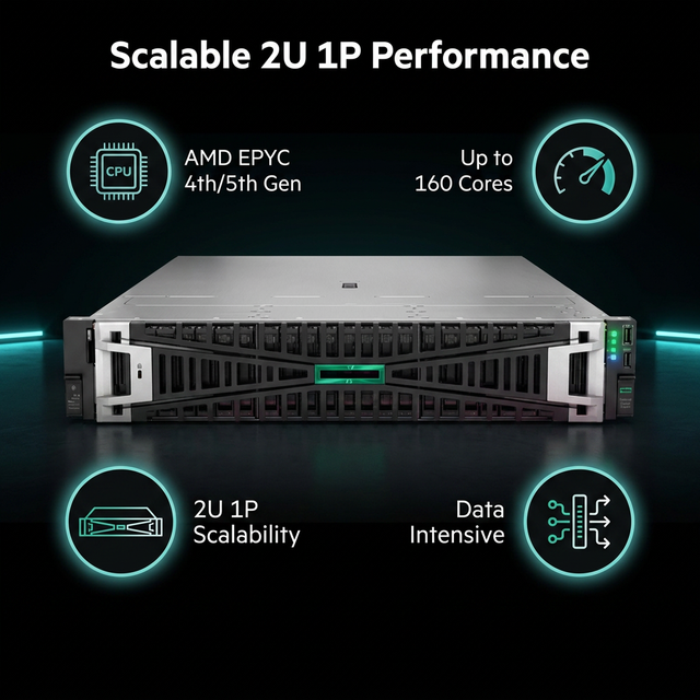 Original Enterprise Computing High Capacity Storage Performance Hpe Proliant Dl345 Gen11 AI Server in Stock