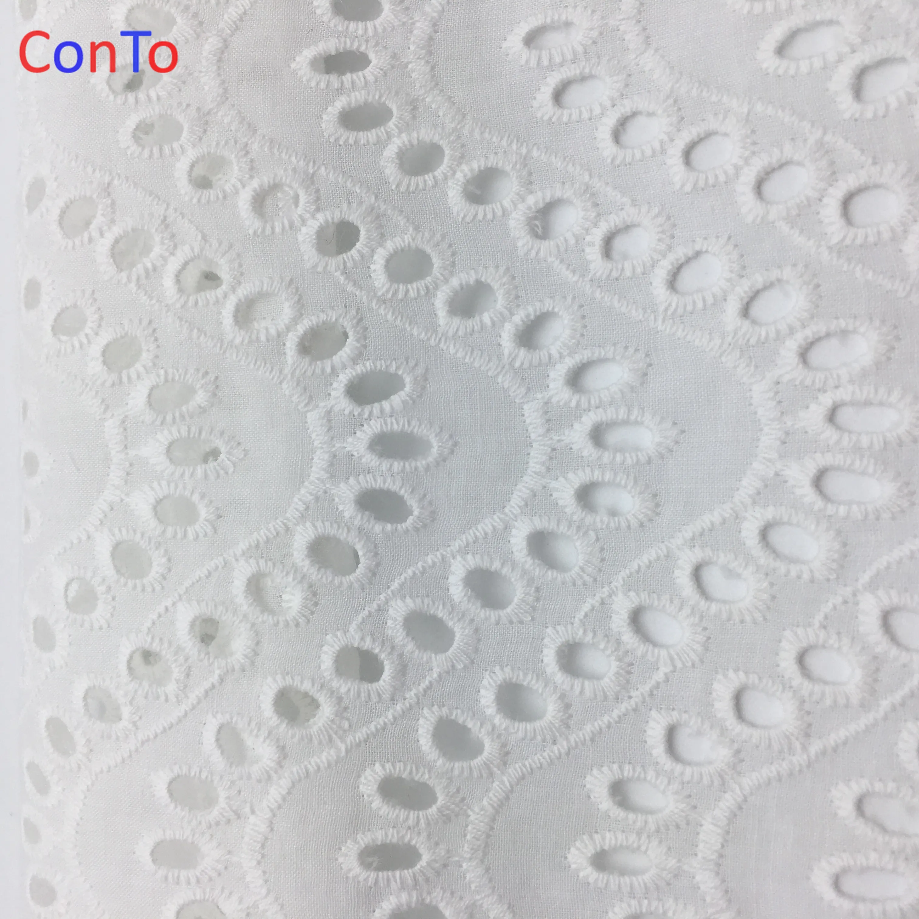 Meilleure Qualité Chine Fabricant 100 Coton Bazin Broderie Tulle Dentelle Tissu