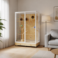 Cage à oiseaux durable et grande, volière en bois d'intérieur, maison à oiseaux pratique pour les perroquets, les animaleries et l'usage domestique