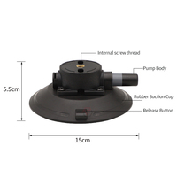 Harga Bagus Suction Cup Hitam 6 Inci Heavy Duty Industrial Suction Cup M6 M8 1/4"-20 Sekrup untuk Pemasangan di Atap Mobil Rak Sepeda