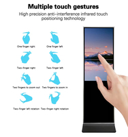Afficheur numérique LCD de 32 pouces pour sol intérieur, kiosque publicitaire, écran tactile, panneau d'affichage intelligent, système WIFI OEM