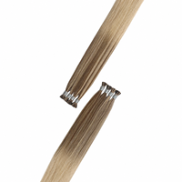 Extensions de cheveux naturels double épaisseur en gros, extensions de cheveux Remy blondes à pointe I en kératine pour salon