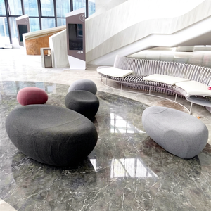 Sofá Moderno de Diseño Creativo con Forma de Adoquín, Asiento de Fibra de Vidrio, Silla de Tela, Taburete en Forma de Piedra, Otomana YUWEI para Parque, Villa o Apartamento - Product Image 1