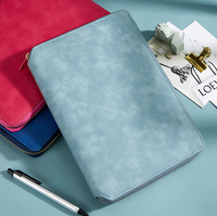 Bloc-notes en cuir PU, A5, nouveau style, haute qualité, avec fermeture éclair, pour Journal intime scolaire, agenda