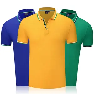 Wholesale short sleeved OEM ordinary golf polo shirt Custom printed logo design Blank T-shirt Men's polo shirt Women's polo