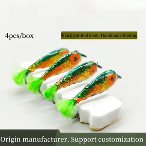 Combo de Señuelos de Pesca Litter Stupid de 4 Piezas por Caja, con Anzuelo con Espina, para Pesca con Mosca en Agua Dulce y Salada, Directo de Fábrica - Product Image 2