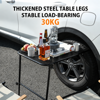 Table pliante en forme de pneu, réglable en hauteur, avec rangement, portable, pour pique-nique et camping en extérieur