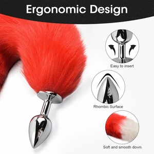 अनुकूलन योग्य लंबाई मजाकिया खिलौना वयस्क खेल बट प्लग के साथ शुरुआती लोमड़ी पूंछ गुदा प्लग - Product Image 3