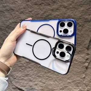 Funda de Teléfono de Acrílico Transparente con Marco de Cámara de Metal Resistente a los Golpes de Lujo para iPhone 15 14 13 12 11 Pro Max Xs Xr Xs Max - Product Image 4