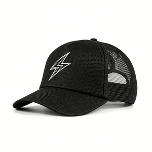 Unisex Lightning Embroidery Baseball Cap Breathable Mesh 5-Panel Snapback Hat for Tennis, Golf, Hiking, Running - Product Image 2