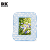 Cadre photo en céramique nordique DX Designs en gros, 4x6 5x7 pouces, bordure ondulée florale rayée pour décoration de mariage et de maison