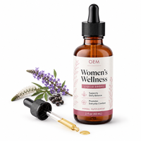 Gouttes liquides botaniques pour le bien-être quotidien des femmes, avec des nutriments à base de plantes pour un mode de vie d'âge mûr et des routines pratiques