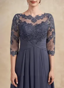 Vestido De Noche Elegante De Lujo Para Mujer, Novia O Madre Con Cuello Redondo Para Invitada De Boda, Chifón Formal Para Fiesta En La Playa O Baile De Graduación, Vestido De Noiva - Product Image 2