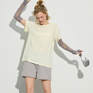 Camiseta Holgada para <span class=keywords><strong>Mujer</strong></span>, Ligera, Básica, Transpirable, Ropa Deportiva, 100% Algodón, Camisetas para Chicas - Product Image 3