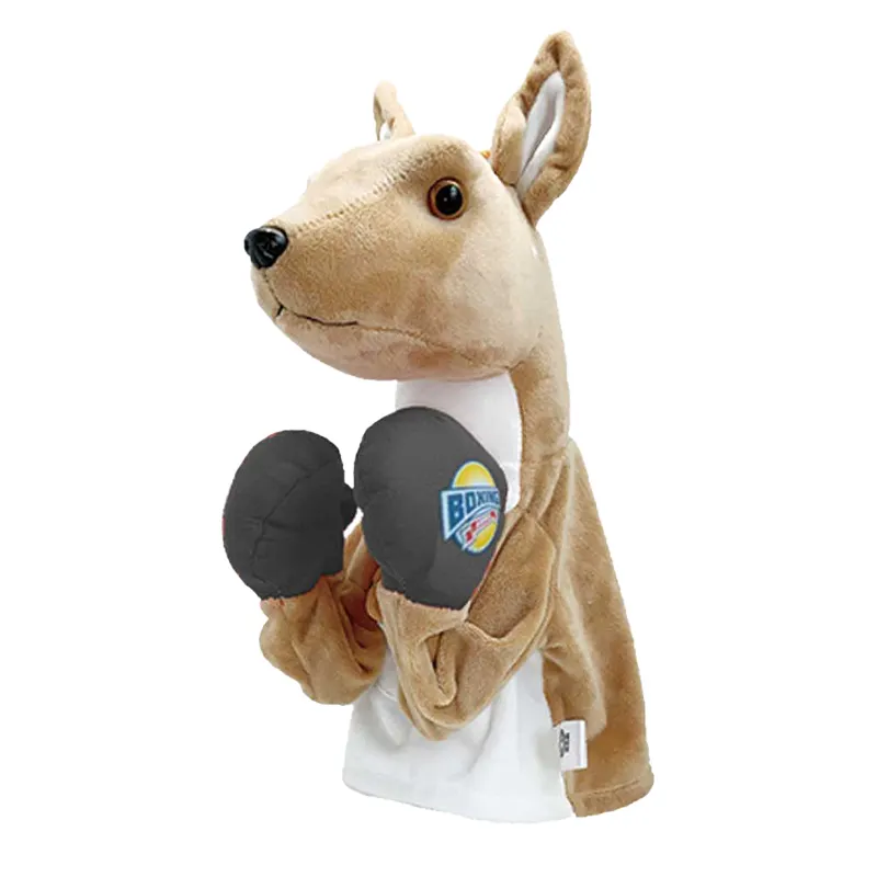 Ensembles de sport personnalisés pour enfants, peluche de boxe, marionnette à main kangourou avec son