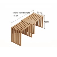 Table de salle à manger extensible de style moderne en bois naturel avec fonction de rangement et banc intégré