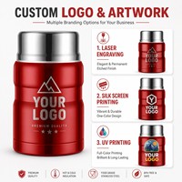 Thermos alimentaire isotherme en acier inoxydable avec logo personnalisé, boîte à lunch thermique portable, thermos à soupe avec cuillère pliable
