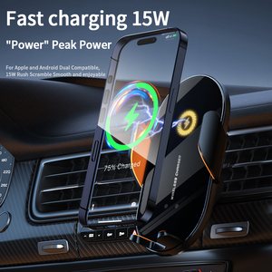 <span class=keywords><strong>Chargeur</strong></span> de voiture sans fil magnétique multifonctionnel intelligent 15W pour iPhone avec rotation à 360° et support stable pour grille d'aération - Product Image 6