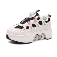 Chaussures à roulettes doubles 4 roues tendance, confortables et imperméables pour garçons et filles
