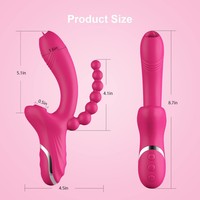 Vibrateur 3 en 1 pour point G, langue léchant le vagin, gode, vibromasseur étanche, jouet pour adultes, suceur de clitoris, suceur de tétons, plug anal, vibromasseur