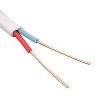 RVVB Elektrokabel 2-adrig 2,5mm² Weiße Ummantelung Flachparallelleitung für Heimdekoration Verdrahtungskabel für Hausgebrauch Hotelprojekte