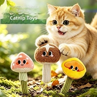 Jouet pour chat en peluche en forme de champignon simulé avec Silvervine et Catnip pour mordre et jouer seul