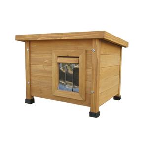 Pencere tasarımı kapalı açık ahşap kedi evi kafes PVC kapı kanat - Product Image 1