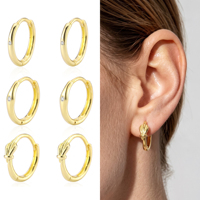 Boucles d'oreilles créoles minimalistes texturées en laiton et zircone, style décontracté, vente en gros pour femmes, usage quotidien