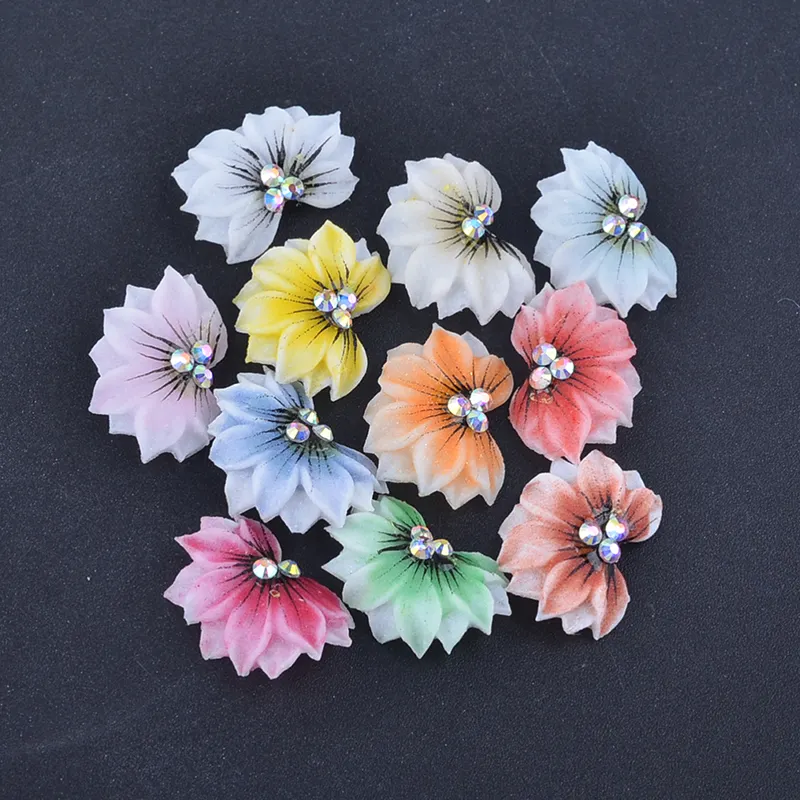 Encantos de arte de unha de resina kawaii, popular, design 3d, artesanal, flor acrílica para unhas