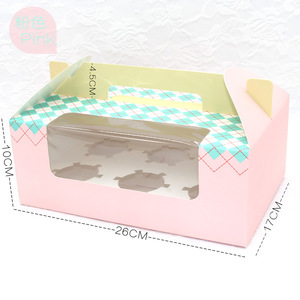 Với Xử Lý Cupcake Hộp 2/4/6 Lỗ Với Cửa Sổ Pastry Bánh Bao Bì Hộp Giấy Tùy Chỉnh In Bánh Mini <span class=keywords><strong>Muffin</strong></span> - Product Image 4