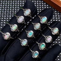 Nouveautés bijoux réglables cristaux guérison pierres précieuses natur opale de feu cristal anneaux pour cadeau