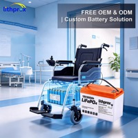 Batterie pour fauteuil roulant 12V300AH 3.6KWh LiFePO4 avec protection contre les surcharges, performance constante pour scooter et aide à la mobilité, certifiée CE